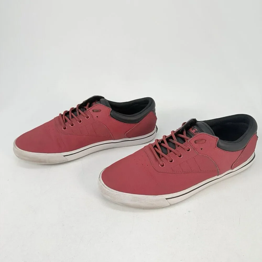 Supra Griffin Red Black White Mens Size 11 Low Top Skate Shoes Lace Up